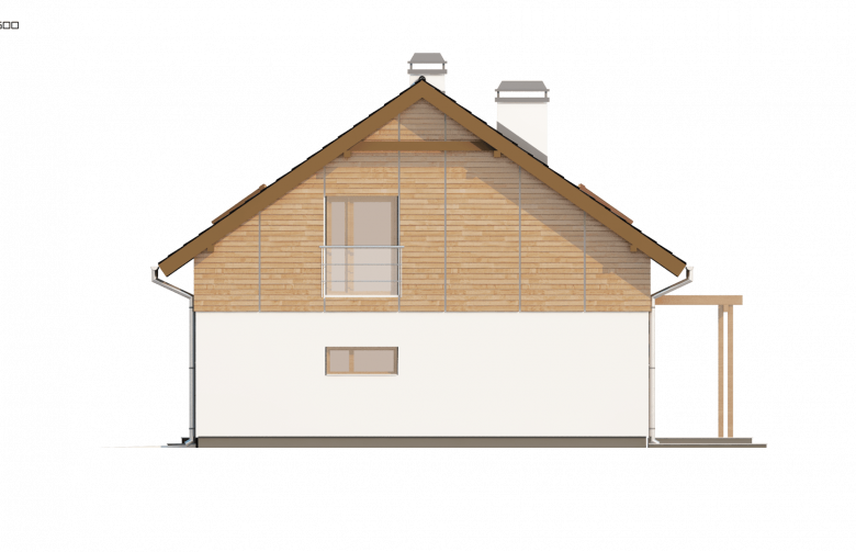 Projekt domu piętrowego Z130 - elewacja 3