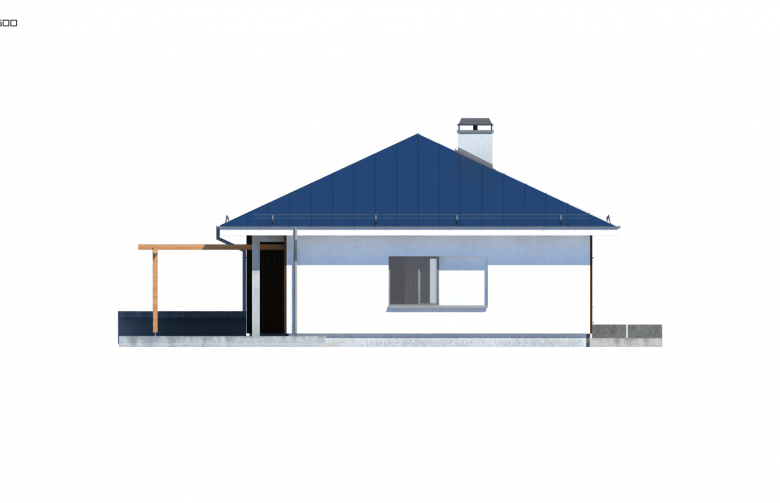 Projekt domu parterowego Z176 - elewacja 2