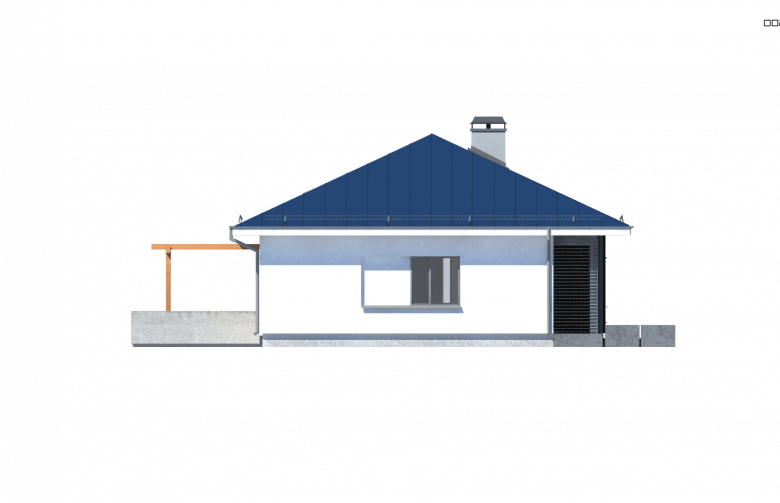 Projekt domu parterowego Z176 - elewacja 3