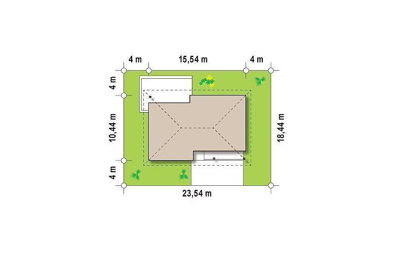 Projekt domu parterowego Z176 - Usytuowanie