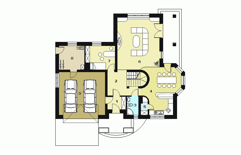 Projekt domu jednorodzinnego HG-I8 - parter