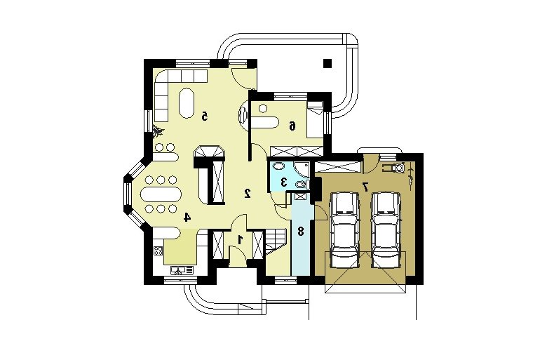 Projekt domu jednorodzinnego HG-I1 - parter: