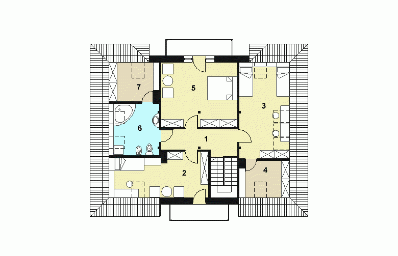 Projekt domu jednorodzinnego HG-T1 - poddasze