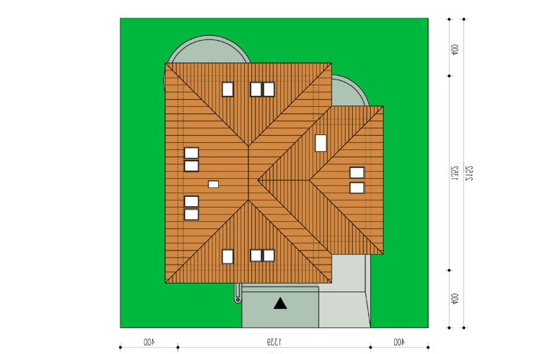 Projekt domu jednorodzinnego Syntia wersja B - Usytuowanie - wersja lustrzana