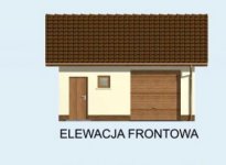 Elewacja projektu G73 garaż jednostanowiskowy z pomieszczeniem gospodarczym - 1