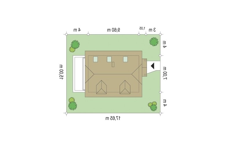 Projekt domu jednorodzinnego Adaś (1) - Usytuowanie - wersja lustrzana