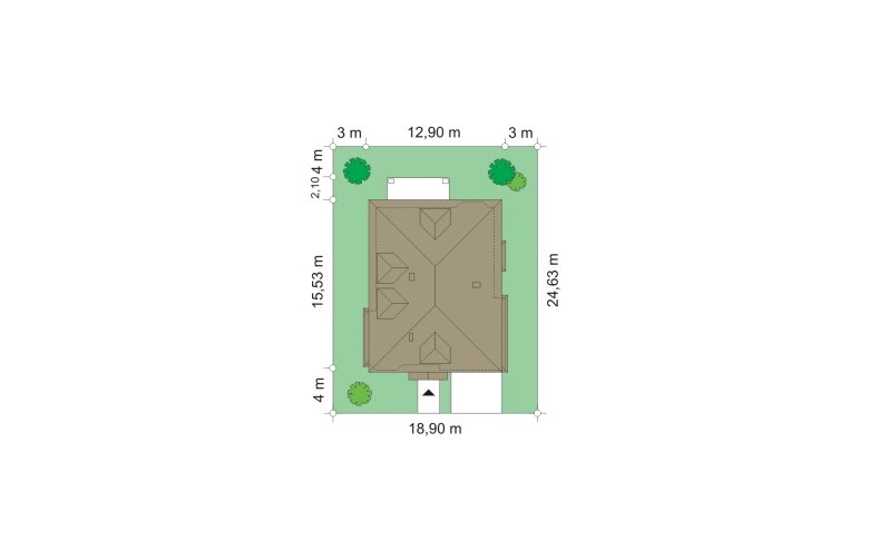 Projekt domu piętrowego Agat  - Usytuowanie