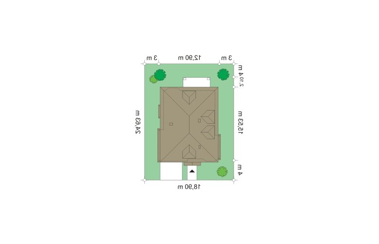 Projekt domu piętrowego Agat  - Usytuowanie - wersja lustrzana