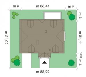 Usytuowanie budynku Akacjowy  w wersji lustrzanej