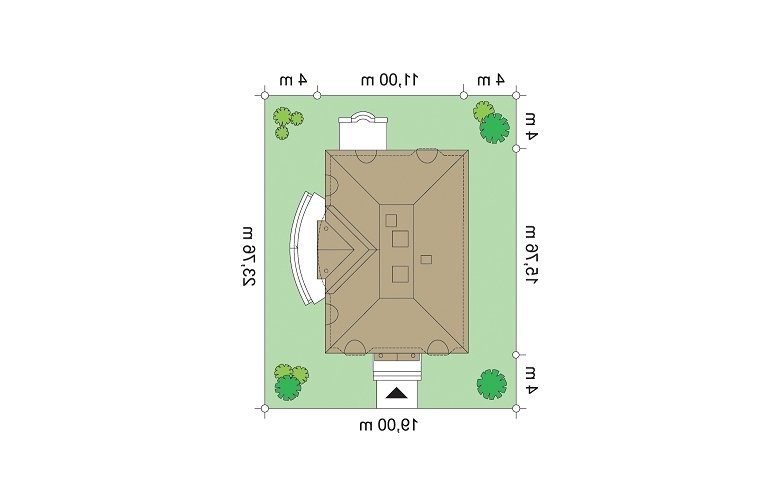 Projekt domu szkieletowego Ambasador 3  - Usytuowanie - wersja lustrzana