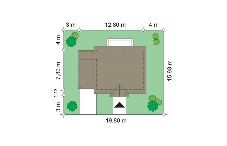 Projekt domu jednorodzinnego Bajkowy  - Usytuowanie