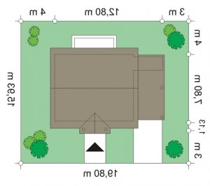 Usytuowanie budynku Bajkowy  w wersji lustrzanej