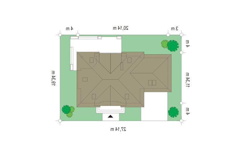 Projekt domu jednorodzinnego Benedykt 2 (21) - Usytuowanie - wersja lustrzana