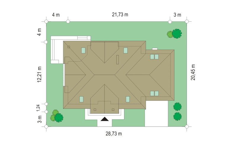 Projekt domu jednorodzinnego Benedykt 4  - Usytuowanie