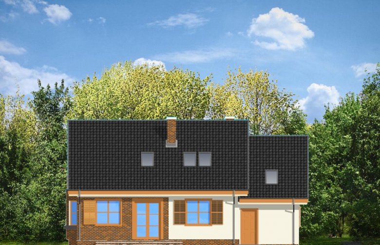 Projekt domu jednorodzinnego Bryza  - elewacja 2