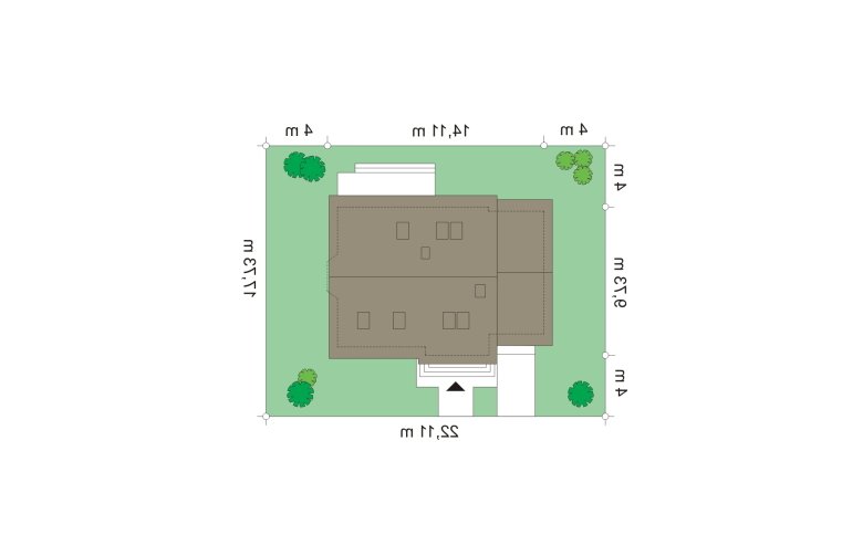 Projekt domu jednorodzinnego Bryza  - Usytuowanie - wersja lustrzana