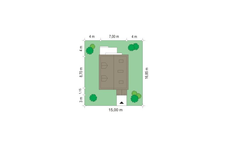 Projekt domu jednorodzinnego D03 (43) - Usytuowanie