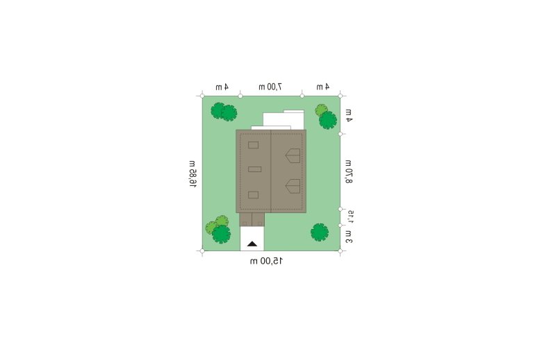 Projekt domu jednorodzinnego D03 (43) - Usytuowanie - wersja lustrzana