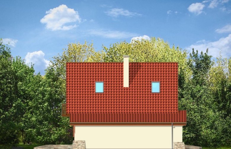 Projekt domu jednorodzinnego D03 z garażem  - elewacja 4