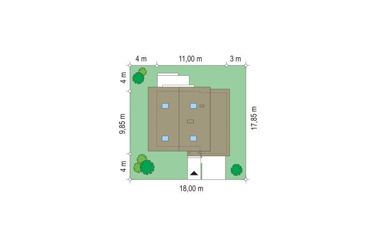 Projekt domu jednorodzinnego D03 z garażem  - Usytuowanie