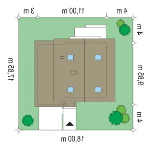 Usytuowanie budynku D03 z garażem  w wersji lustrzanej