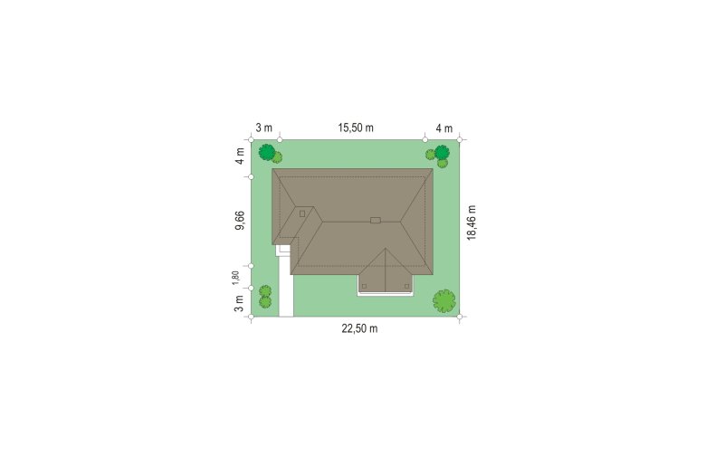 Projekt domu parterowego D05  - Usytuowanie