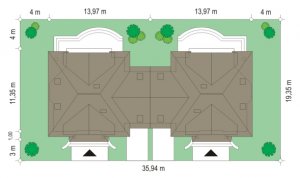 Usytuowanie budynku Dom na medal - bliźniak (53)