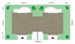 Usytuowanie budynku Dom na medal - bliźniak (53)