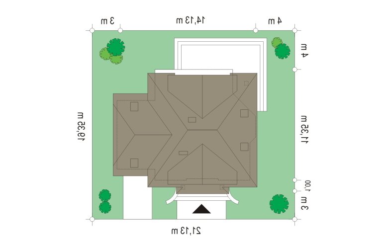 Projekt domu jednorodzinnego Dom na medal 2 (54) - Usytuowanie - wersja lustrzana