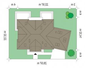 Usytuowanie budynku Dom z kolumnami (56) w wersji lustrzanej