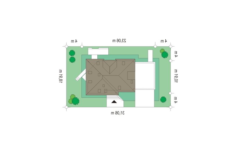 Projekt domu jednorodzinnego Eko (61) - Usytuowanie - wersja lustrzana