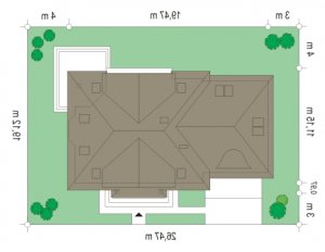 Usytuowanie budynku Faworyt 2 (66) w wersji lustrzanej