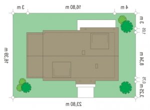 Usytuowanie budynku Fraszka 2 (74) w wersji lustrzanej