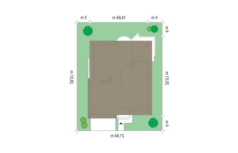 Projekt domu szkieletowego Gabriela 3 (77) - Usytuowanie - wersja lustrzana