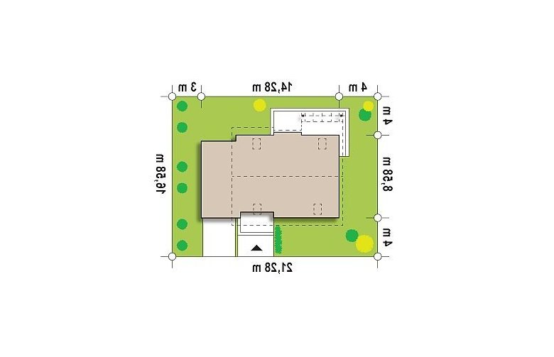 Projekt domu z poddaszem Z127 - Usytuowanie - wersja lustrzana