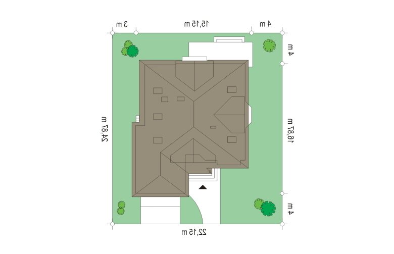 Projekt domu jednorodzinnego Hornówek 2 (87) - Usytuowanie - wersja lustrzana