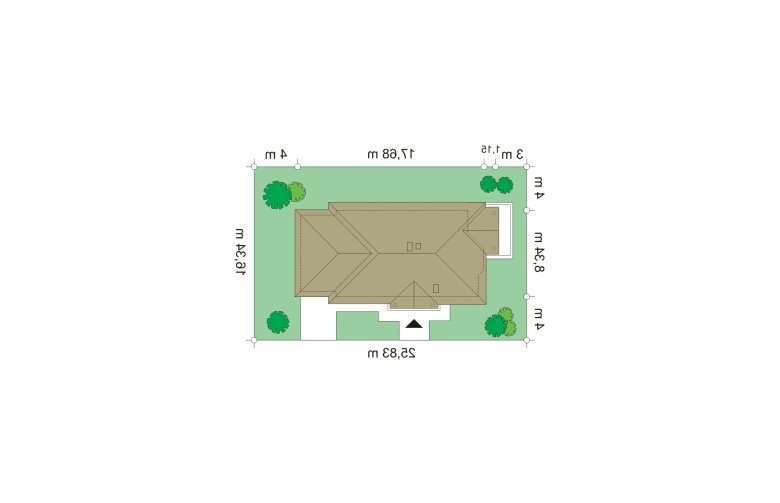 Projekt domu dwurodzinnego Jak marzenie 3 (91) - Usytuowanie - wersja lustrzana