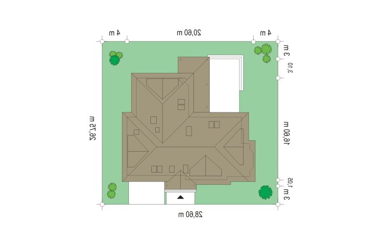 Projekt domu jednorodzinnego Jesion (98) - Usytuowanie - wersja lustrzana