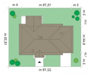 Usytuowanie budynku Czaruś (38) w wersji lustrzanej