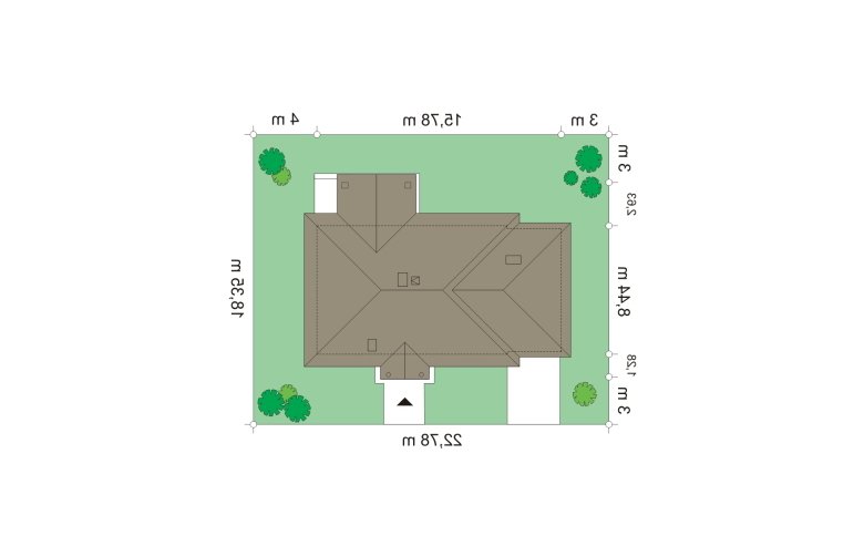 Projekt domu dwurodzinnego Czaruś (38) - Usytuowanie - wersja lustrzana