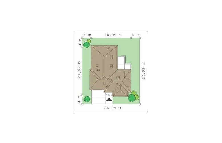 Projekt domu dwurodzinnego Komfortowy 2 (115) - Usytuowanie