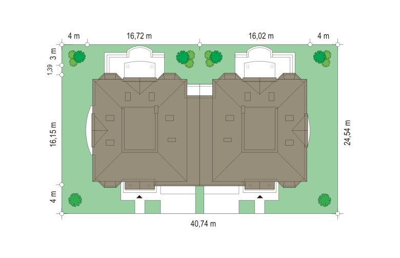 Projekt domu bliźniaczego Komorów (117) - Usytuowanie