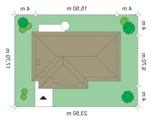 Usytuowanie budynku Kujawiak (121) w wersji lustrzanej