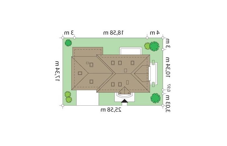 Projekt domu jednorodzinnego Magnolia (126) - Usytuowanie - wersja lustrzana