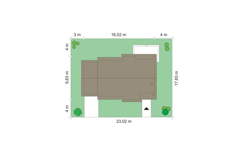 Projekt domu dwurodzinnego Cypisek 3 (36) - Usytuowanie