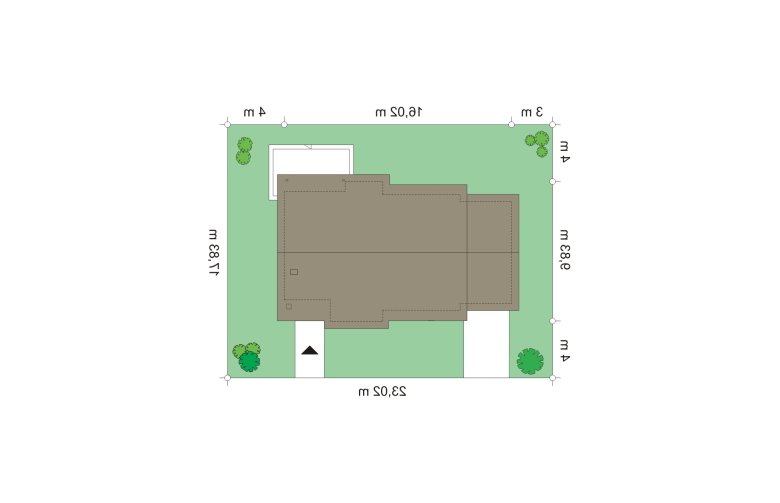 Projekt domu dwurodzinnego Cypisek 3 (36) - Usytuowanie - wersja lustrzana