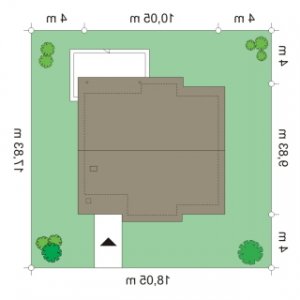 Usytuowanie budynku Cypisek (35) w wersji lustrzanej