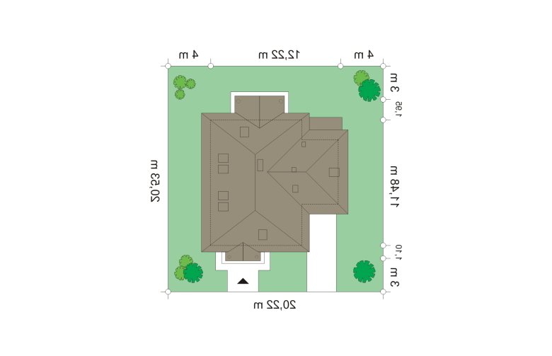 Projekt domu jednorodzinnego Mazurek 3 (134) - Usytuowanie - wersja lustrzana