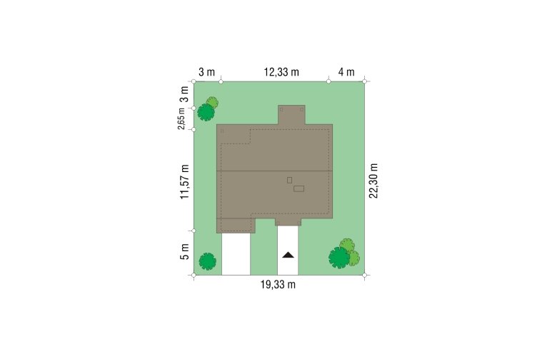 Projekt domu z bala Modrzewiowy (138) - Usytuowanie