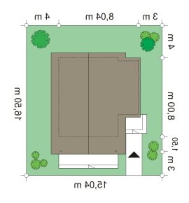 Usytuowanie budynku Chatka 2 (32) w wersji lustrzanej